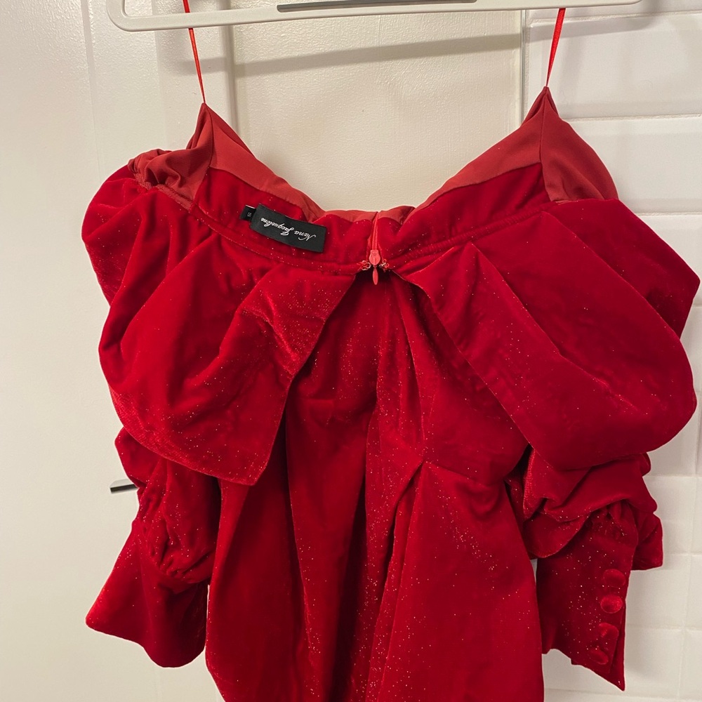 Red Bow Strapless Top - Picture 2 of 3